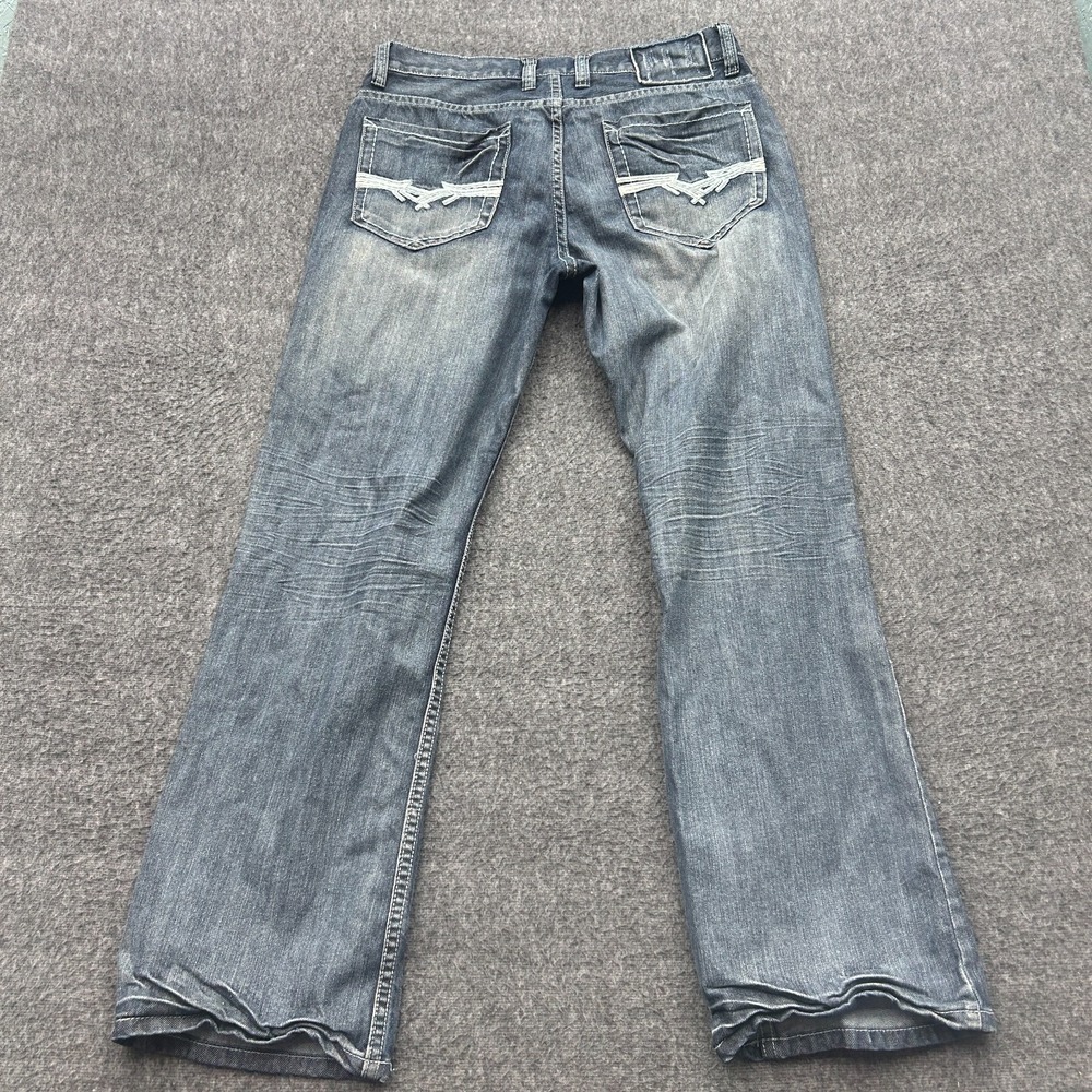 Helix Mens Relaxed Boot Cut Jeans 32X30 90s Thick Stitch Y2K